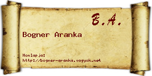 Bogner Aranka névjegykártya